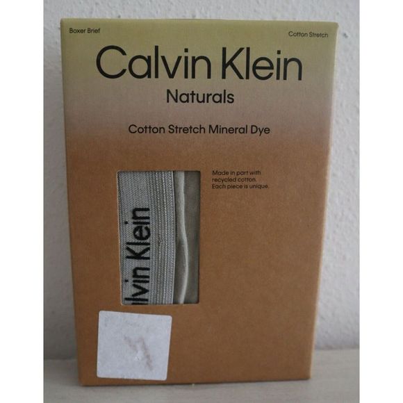 Calvin Klein Men's Sz Large Olive/Green Cotton Stretch Mineral Dye Boxer Briefs - Picture 3 of 6